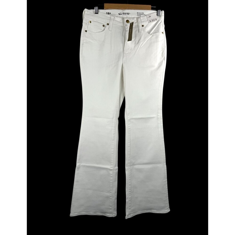 J.Crew Petite '03 Bootcut Jeans white stretch preppy money sz 28P‎
